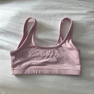Aritzia Soft Stretch Light Pink Scoop Neck Sports Bra